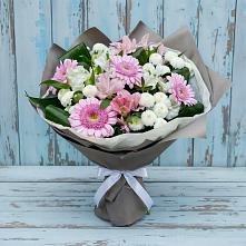Букет цветов из:  Герберы, Альстромерии и Хризантемы #REPLACE_PRED# Духанино