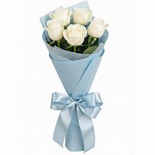 Букет 5 Белых роз Проуд в Духанино