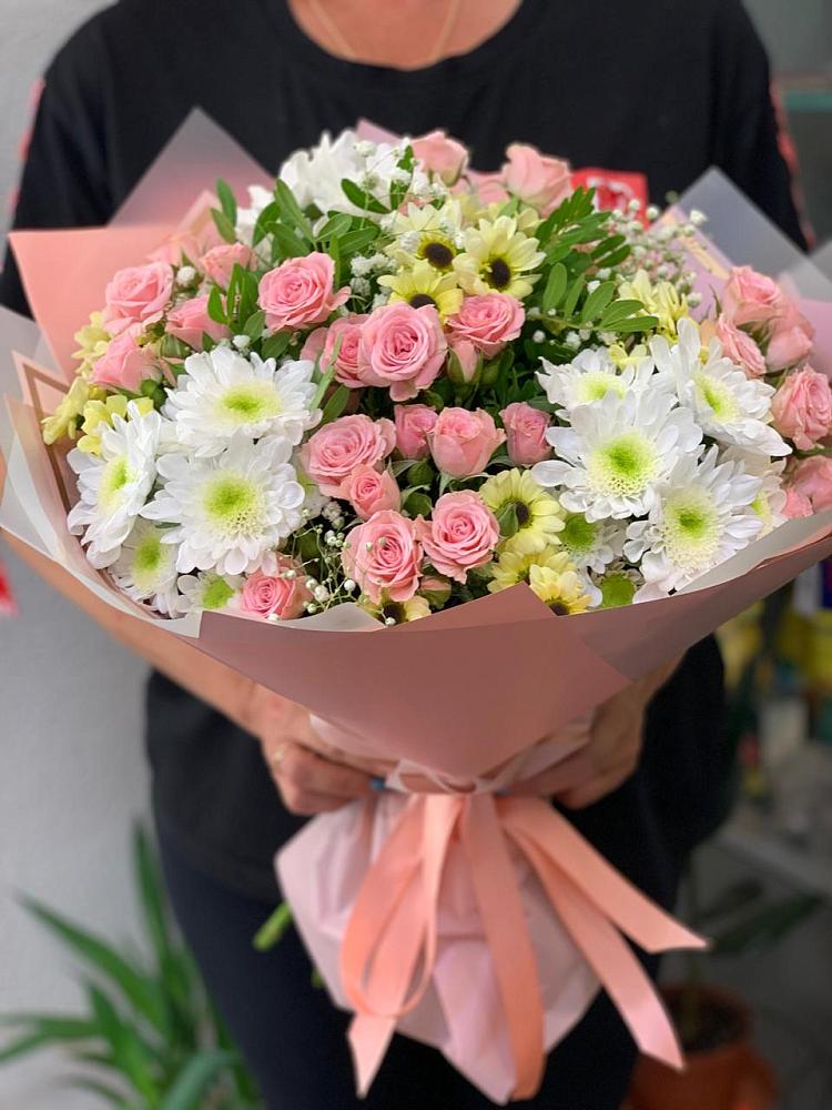 Букет цветов из: Розы и Хризантемы в Духанино