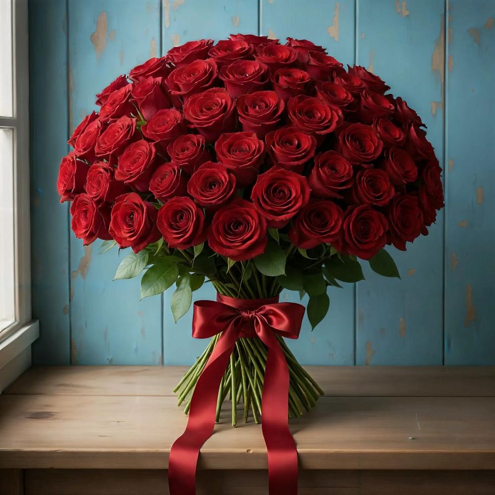 Букет Красные розы Блэк Меджик в Духанино