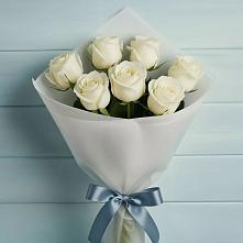 Букет 7 Белых роз Эдлесс Лав в Духанино