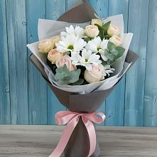 Букет цветов из:  Хризантемы и Розы в Духанино