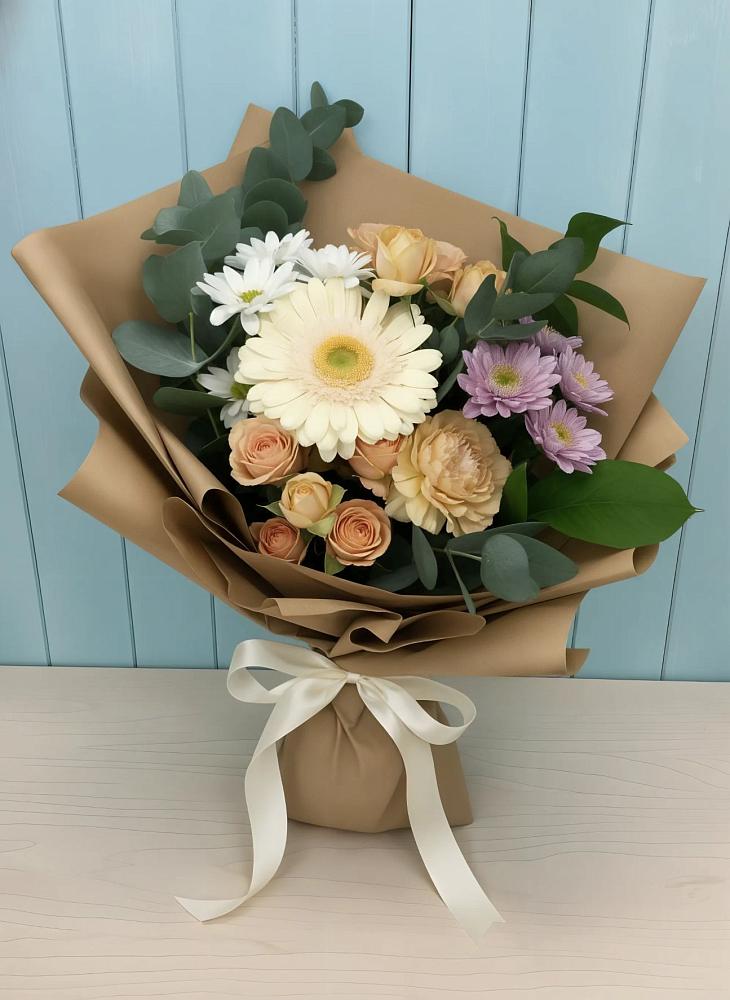 Букет цветов из: Герберы и Хризантемы в Духанино