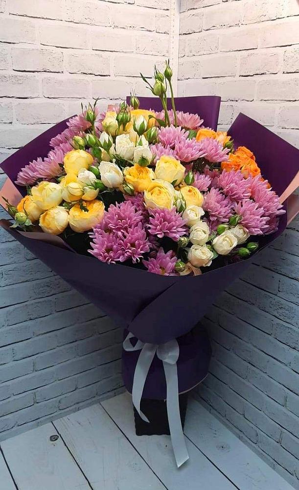 Букет цветов из: Хризантемы и Розы в Духанино
