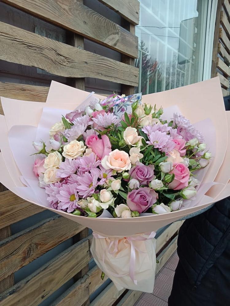 Букет цветов из: Розы и Хризантемы в Духанино