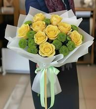 Букет цветов из:  Хризантемы и Розы в Духанино