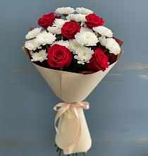 Букет цветов из:  Розы и Хризантемы #REPLACE_PRED# Духанино