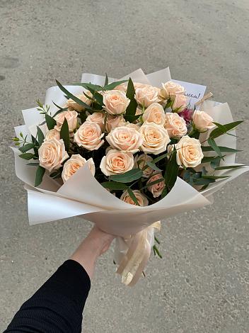 Букет Кремовые розы Латте в Духанино