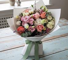 Букет цветов из:  Розы, Лизиантусы и Гвоздики #REPLACE_PRED# Духанино