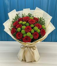 Букет цветов из:  Розы и Хризантемы #REPLACE_PRED# Духанино