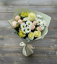 Букет цветов из:  Альстромерии, Розы и Хризантемы #REPLACE_PRED# Духанино