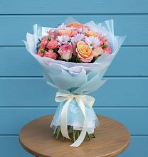 Букет цветов из:  Хризантемы и Розы в Духанино