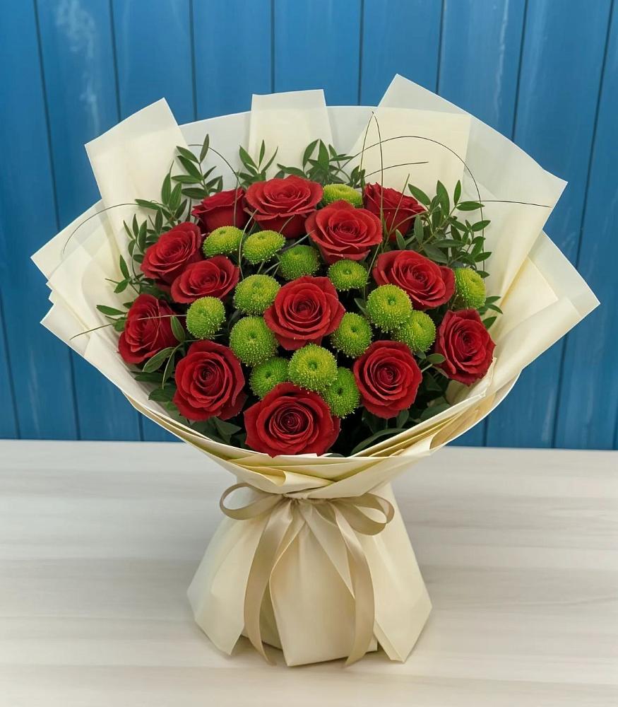 Букет цветов из: Розы и Хризантемы в Духанино