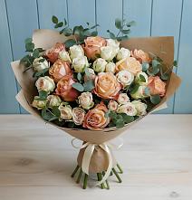 Букет цветов из:  Альстромерии и Розы в Духанино