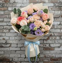 Букет цветов из:  Розы, Лизиантусы и Гвоздики #REPLACE_PRED# Духанино